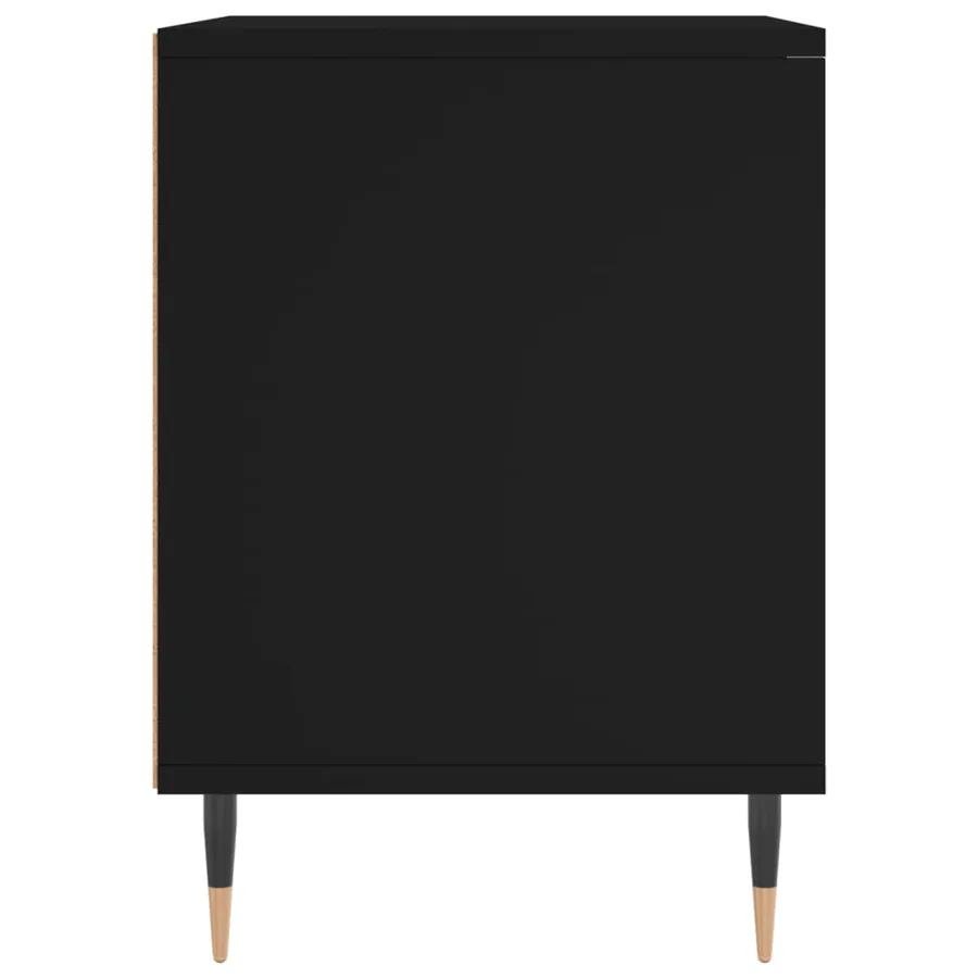Table de chevet Noir 40x35x50 cm Bois d’ingénierie - 5