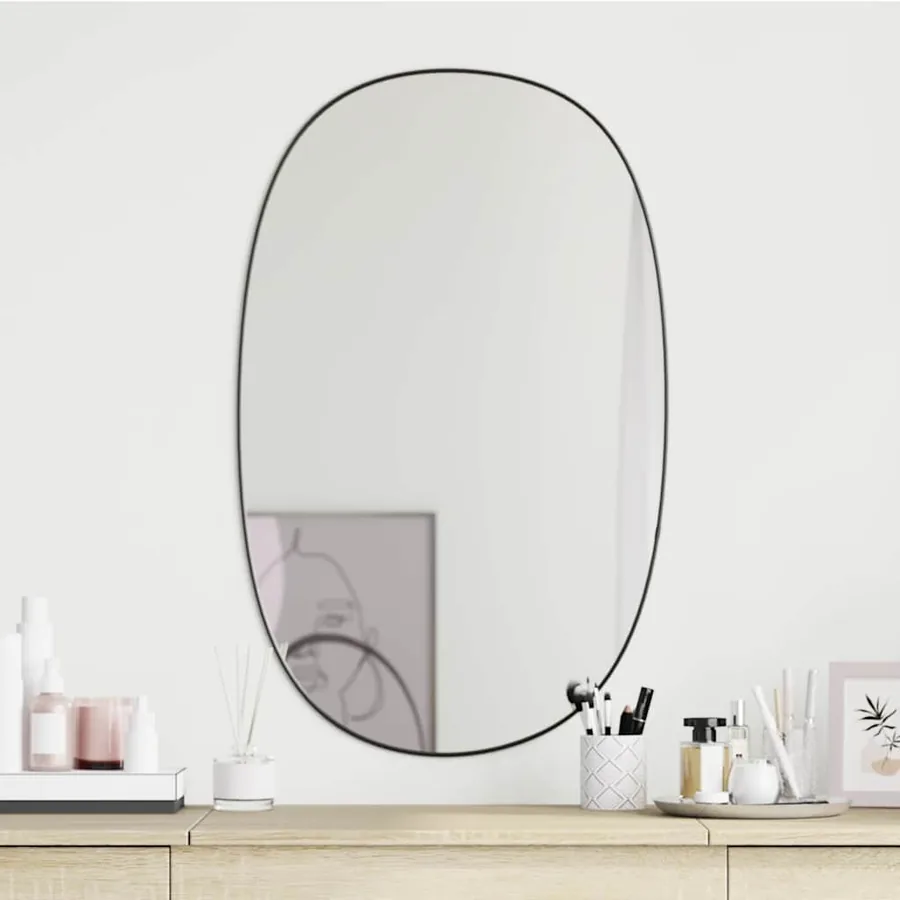 Miroir mural Noir 80x50 cm