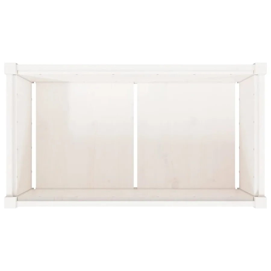 Jardinière blanc 90x50x50 cm bois de pin massif - 8