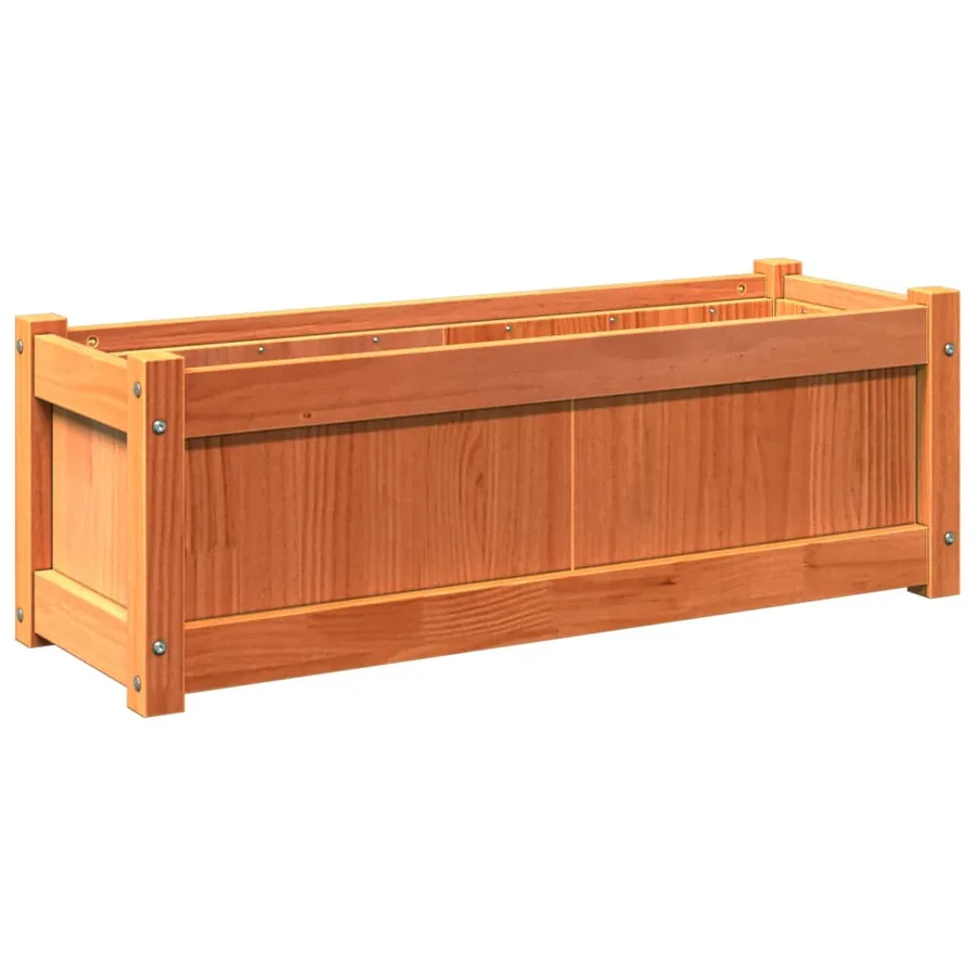 Jardinières 2 pcs cire marron bois de pin massif - 5
