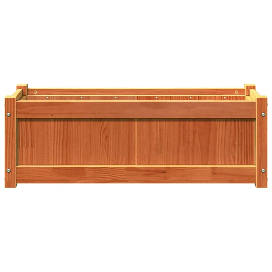 Jardinières 2 pcs cire marron bois de pin massif - 6