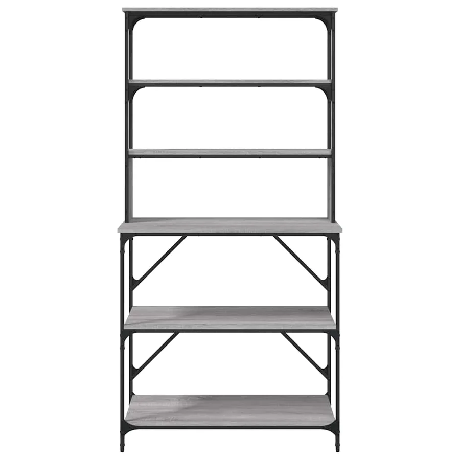 Support de boulanger à 6 niveaux sonoma gris 90x40x180 cm - 4
