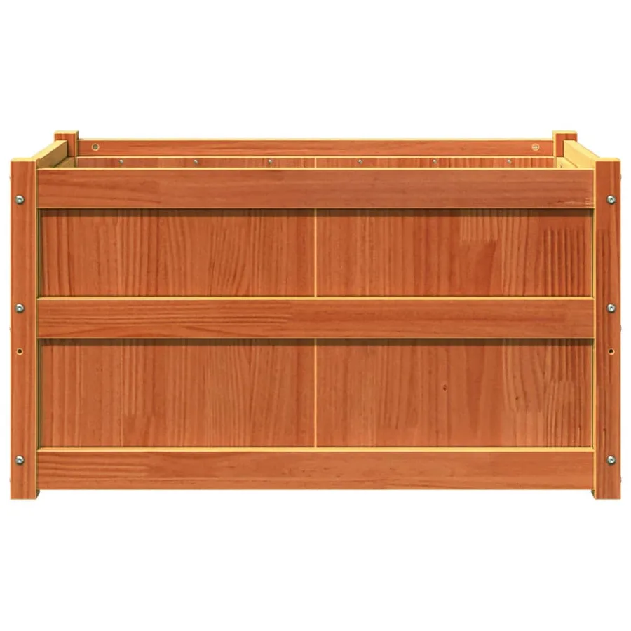 Jardinière cire marron 90x50x50 cm bois de pin massif - 5