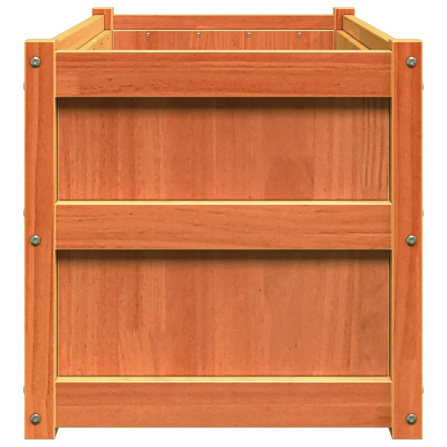 Jardinière cire marron 90x50x50 cm bois de pin massif - 6
