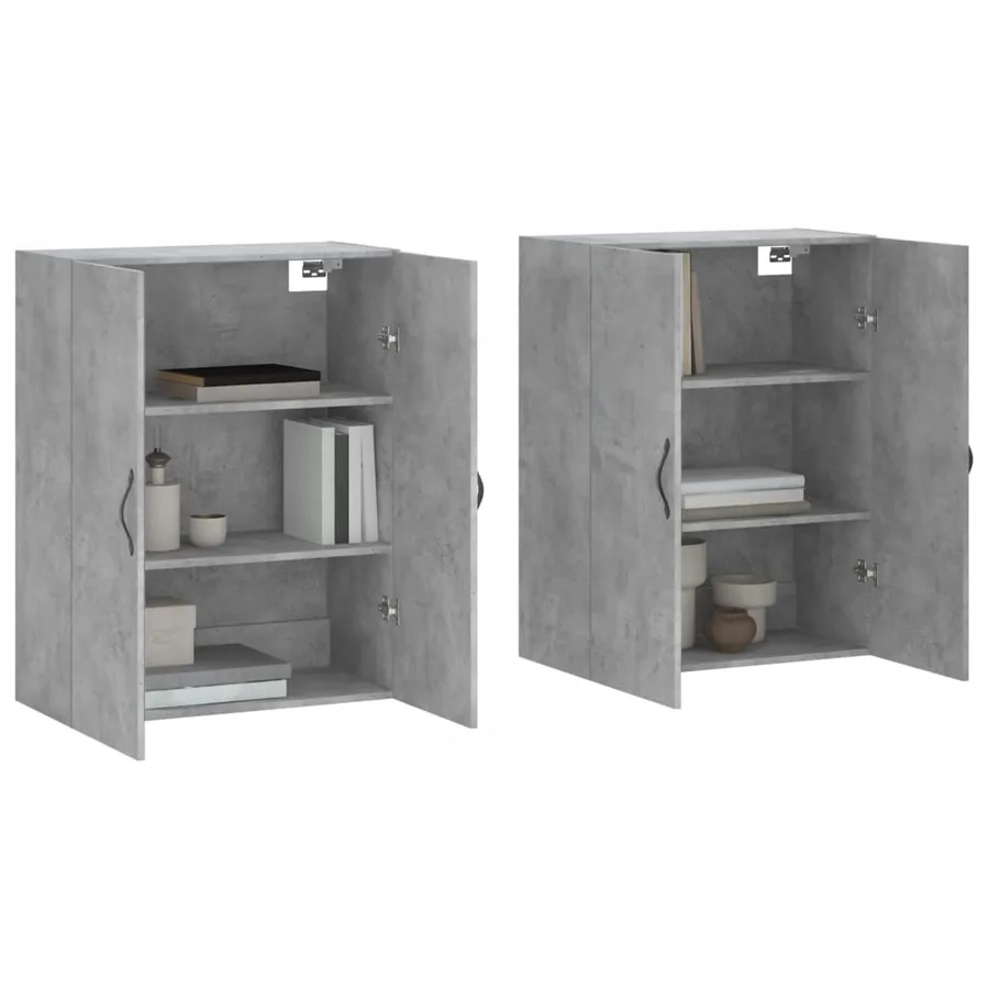 Armoires murales 2 pcs gris béton bois d'ingénierie - 3