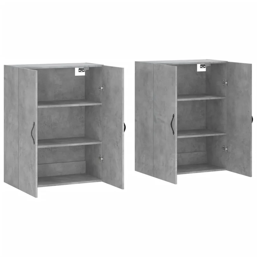 Armoires murales 2 pcs gris béton bois d'ingénierie - 4