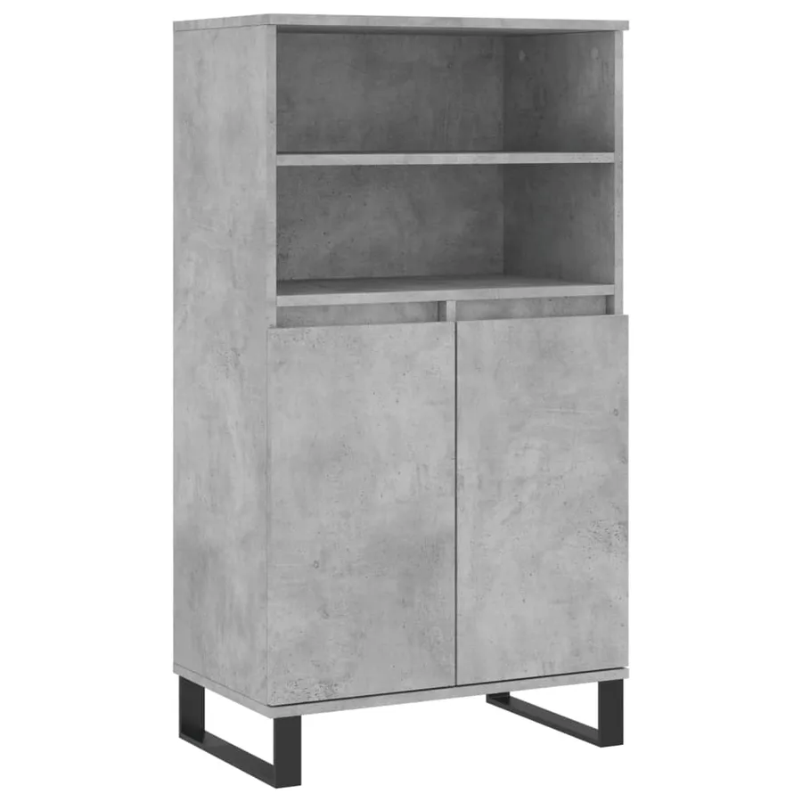 Buffet haut Gris béton 60x36x110 cm Bois d'ingénierie - 2