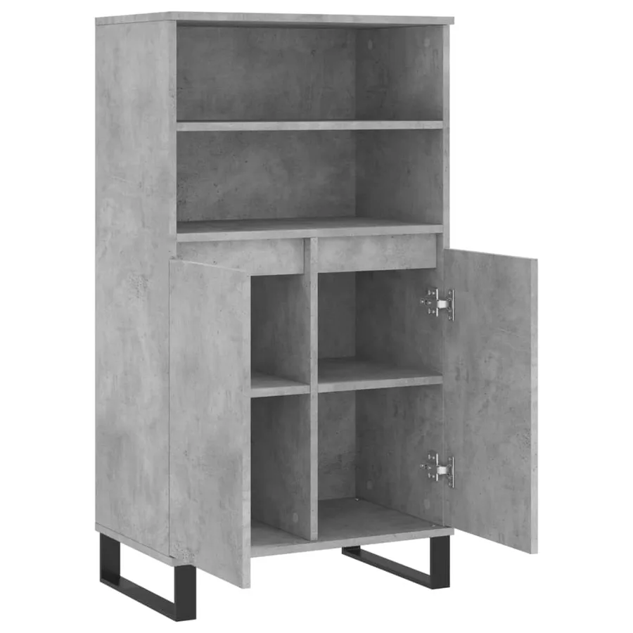 Buffet haut Gris béton 60x36x110 cm Bois d'ingénierie - 5