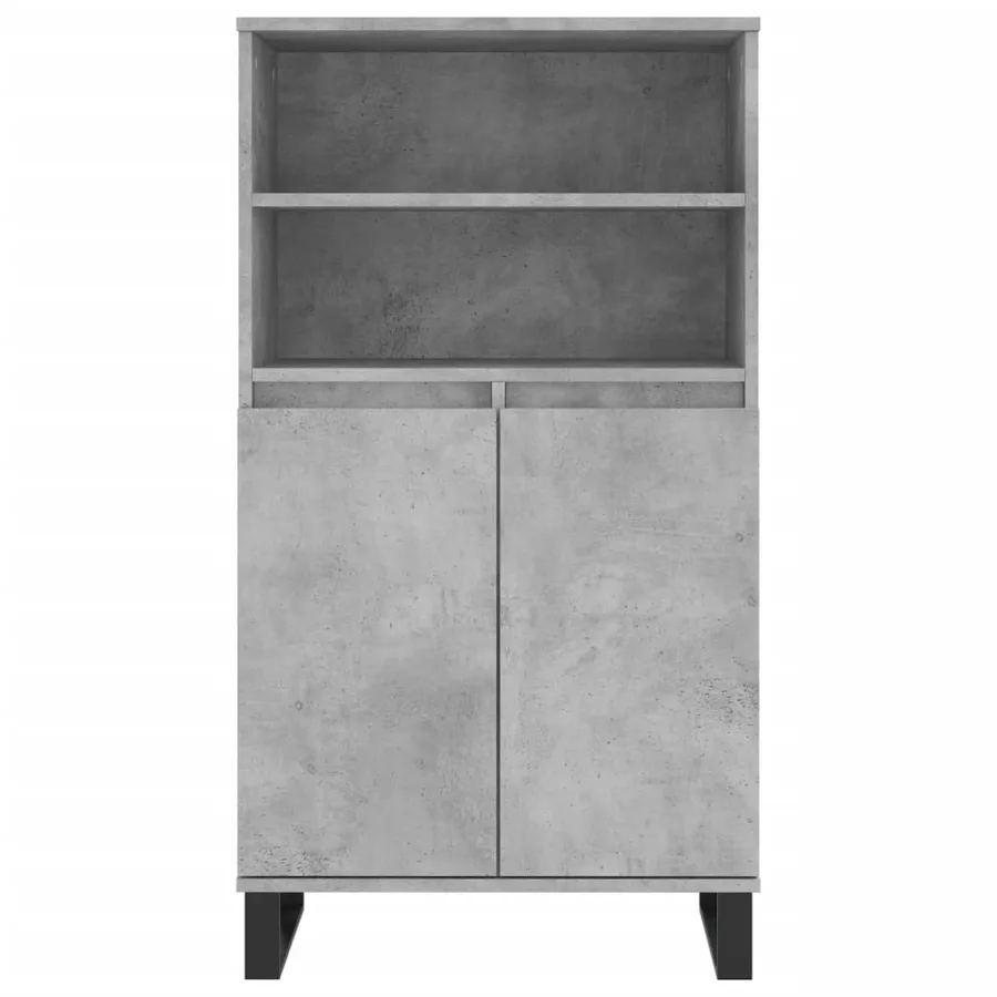 Buffet haut Gris béton 60x36x110 cm Bois d'ingénierie - 6