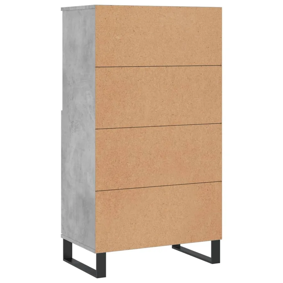 Buffet haut Gris béton 60x36x110 cm Bois d'ingénierie - 8
