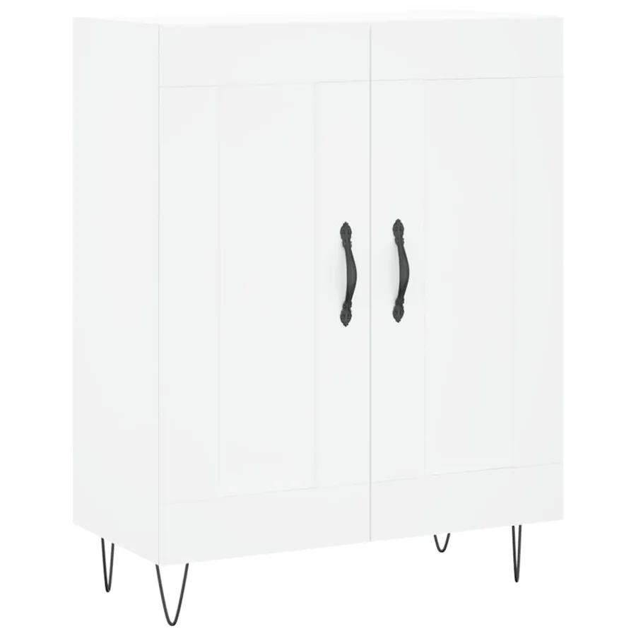 Buffet haut Blanc 69,5x34x180 cm Bois d'ingénierie - 7