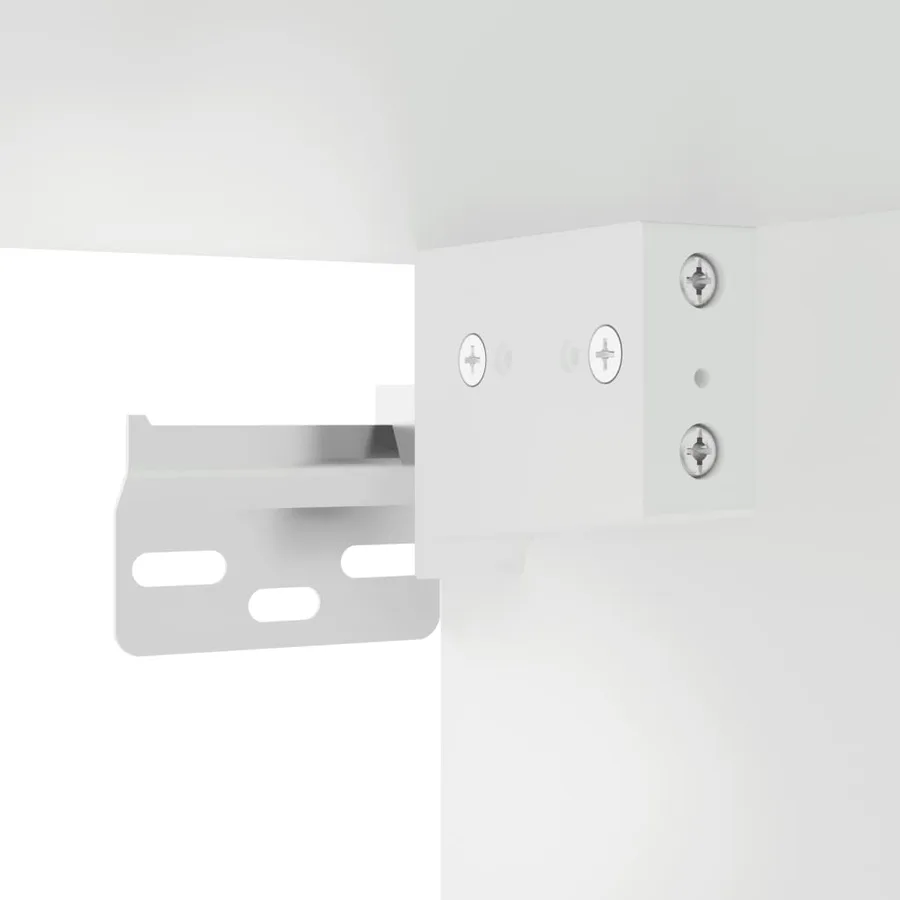 Buffet haut Blanc 69,5x34x180 cm Bois d'ingénierie - 9
