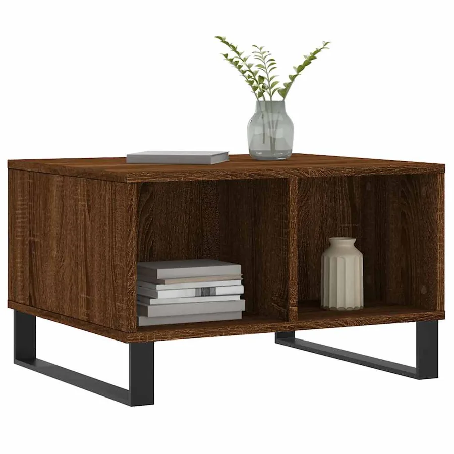 Table basse Chêne marron 60x50x36,5 cm Bois d'ingénierie - 3