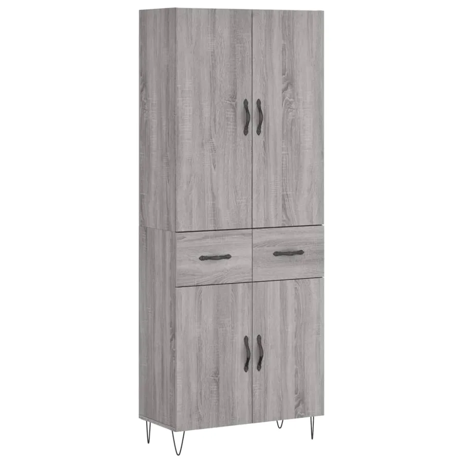 Buffet haut Sonoma gris 69,5x34x180 cm Bois d'ingénierie - 2