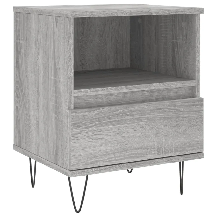 Table de chevet sonoma gris 40x35x50 cm bois d’ingénierie - 2