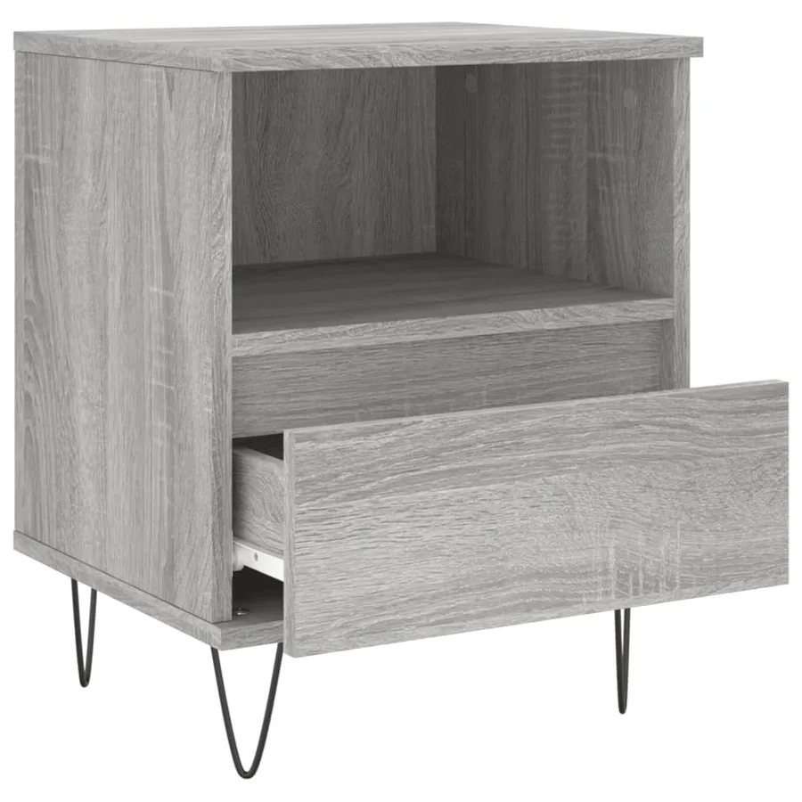 Table de chevet sonoma gris 40x35x50 cm bois d’ingénierie - 5