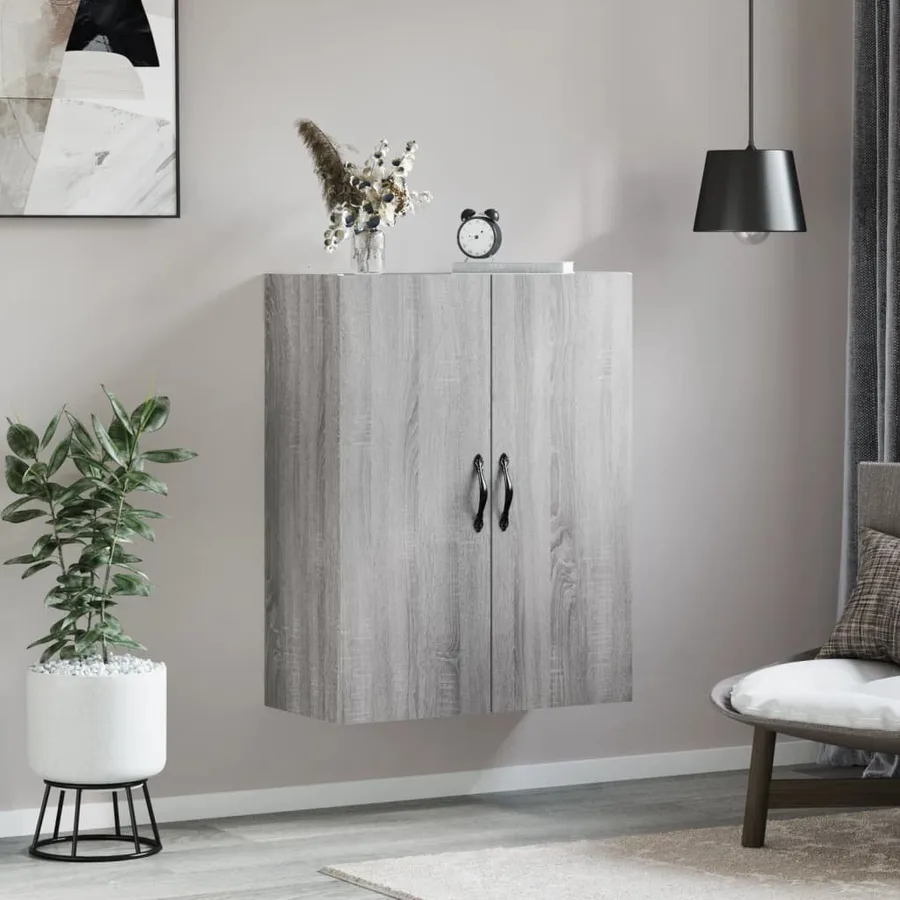 Armoire murale sonoma gris 69,5x34x90 cm bois d'ingénierie - 3