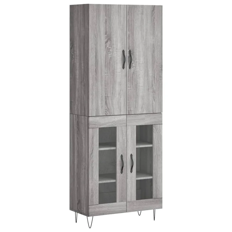 Buffet haut Sonoma gris 69,5x34x180 cm Bois d'ingénierie - 2