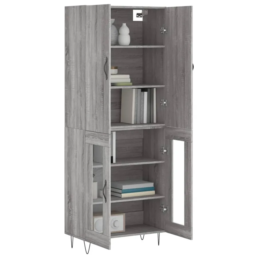 Buffet haut Sonoma gris 69,5x34x180 cm Bois d'ingénierie - 3