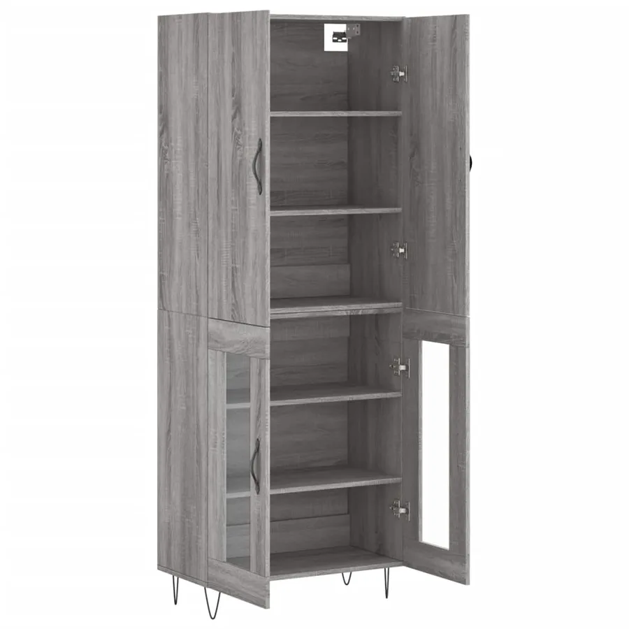 Buffet haut Sonoma gris 69,5x34x180 cm Bois d'ingénierie - 4
