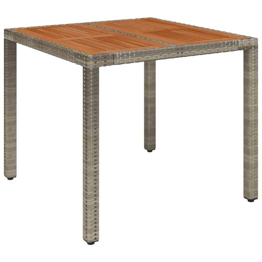 Ensemble à manger de jardin 5 pcs coussins gris résine tressée - 8