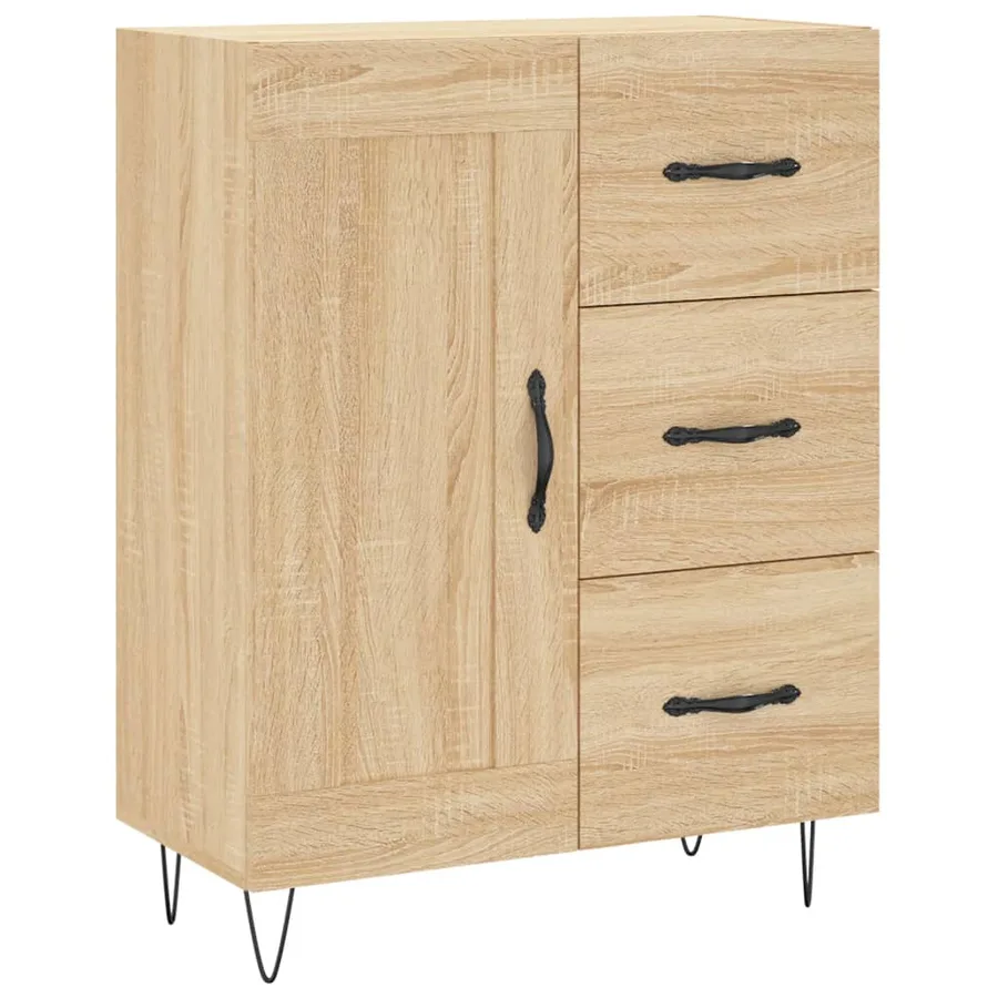 Buffet haut Chêne sonoma 69,5x34x180 cm Bois d'ingénierie - 7