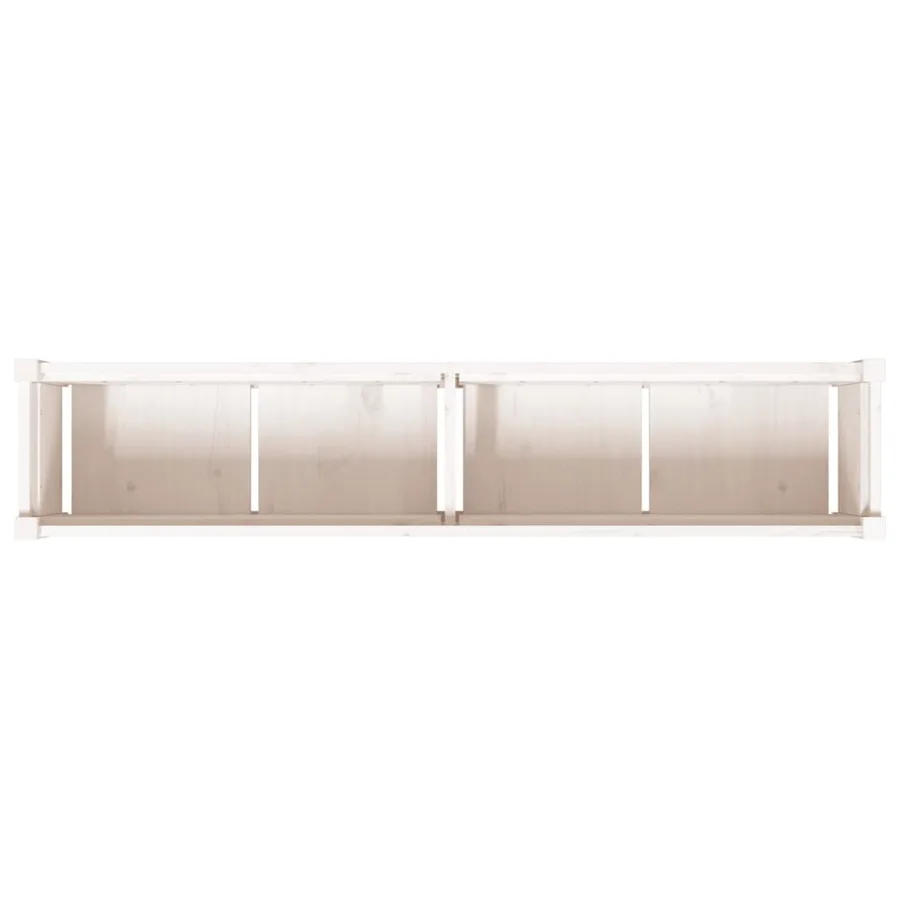 Jardinières 2 pcs blanc bois de pin massif - 8