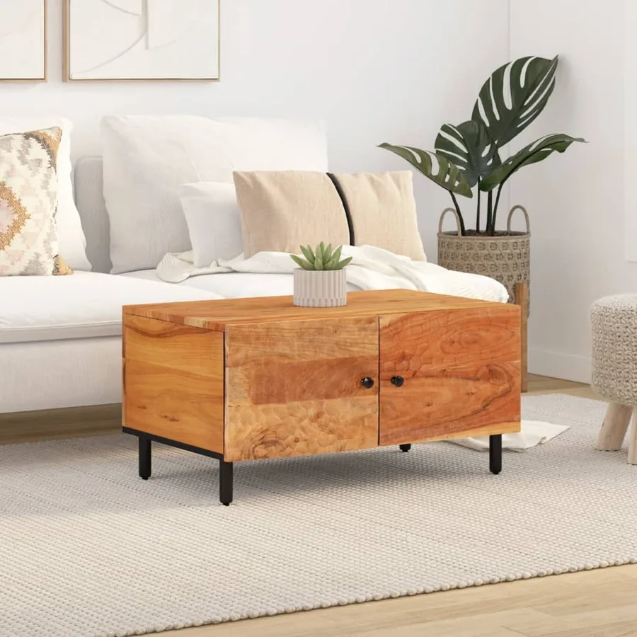 Table basse 80x50x40 cm bois massif d'acacia - 3