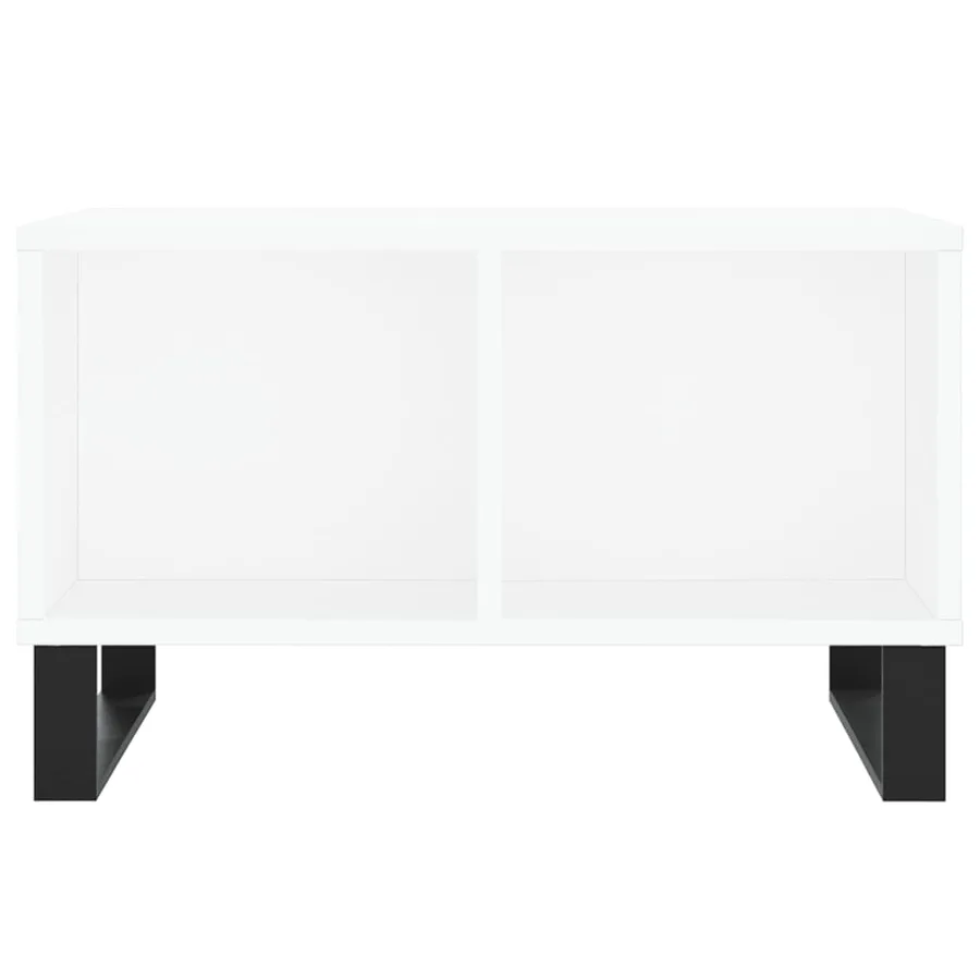 Table basse Blanc 60x50x36,5 cm Bois d'ingénierie - 4