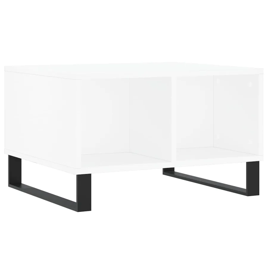 Table basse Blanc 60x50x36,5 cm Bois d'ingénierie - 6