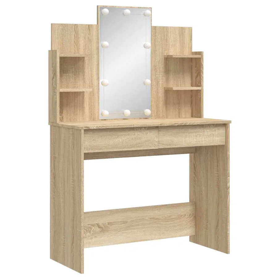 Coiffeuse avec lumières LED chêne sonoma 96x40x142 cm - 3