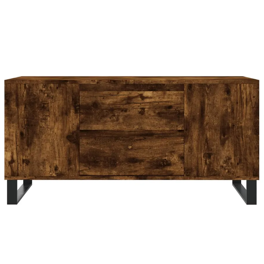 Table basse chêne fumé 102x44,5x50 cm bois d'ingénierie - 5