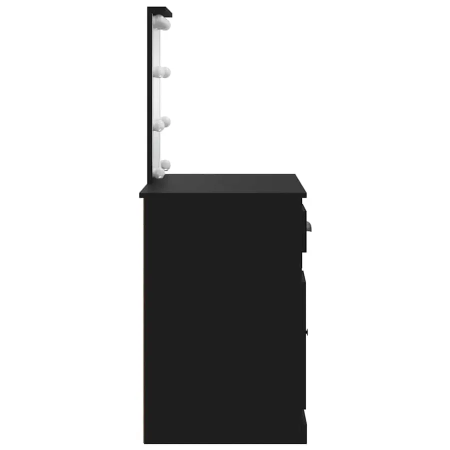 Coiffeuse avec lumières LED noir 90x42x132,5cm - 6