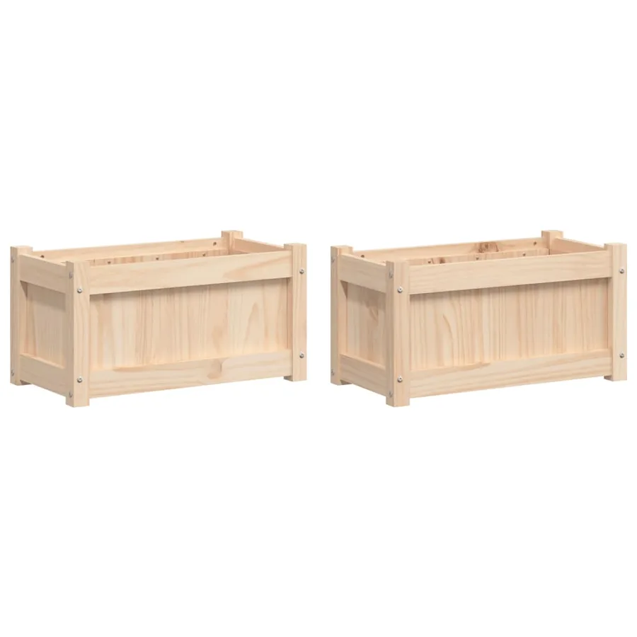 Jardinières 2 pcs bois de pin massif - 2