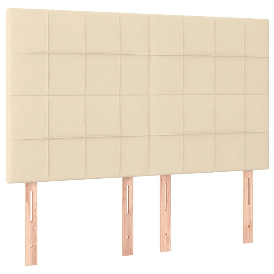 Sommier à lattes de lit avec matelas Crème 140x190 cm Tissu - 6