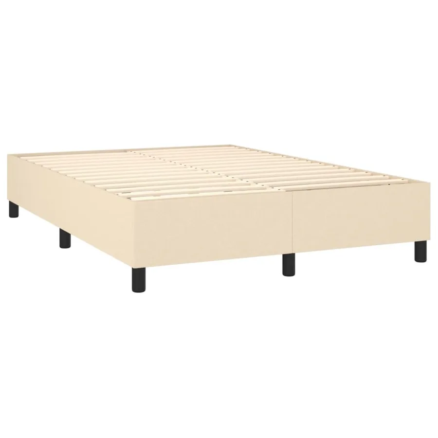 Sommier à lattes de lit avec matelas Crème 140x190 cm Tissu - 4