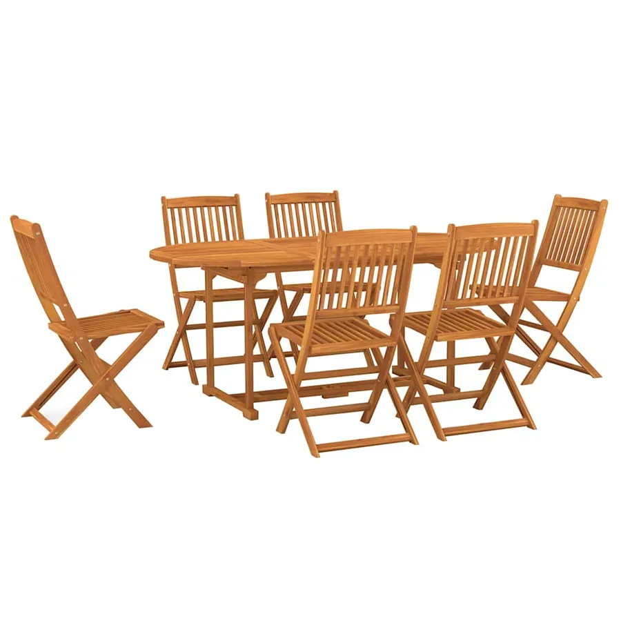 Ensemble à manger de jardin 7 pcs bois massif d'acacia - 2