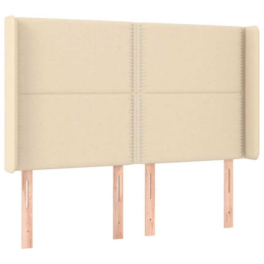 Sommier à lattes de lit matelas LED Crème 140x190 cm Tissu - 7