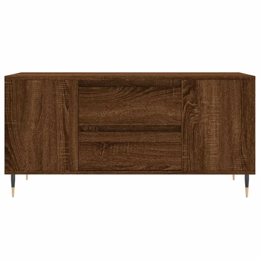 Table basse chêne marron 102x44,5x50 cm bois d'ingénierie - 5