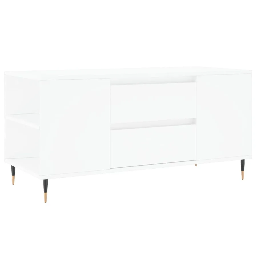 Table basse blanc 102x44,5x50 cm bois d'ingénierie - 2