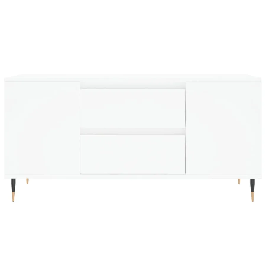 Table basse blanc 102x44,5x50 cm bois d'ingénierie - 5
