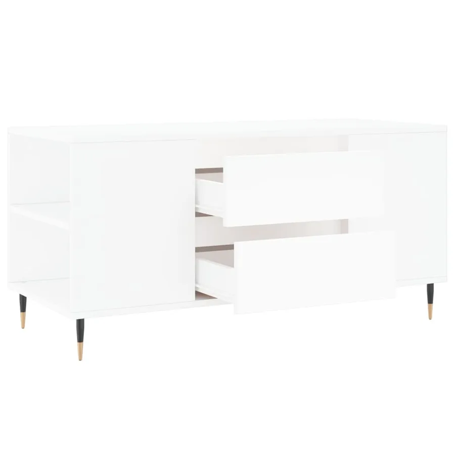 Table basse blanc 102x44,5x50 cm bois d'ingénierie - 6