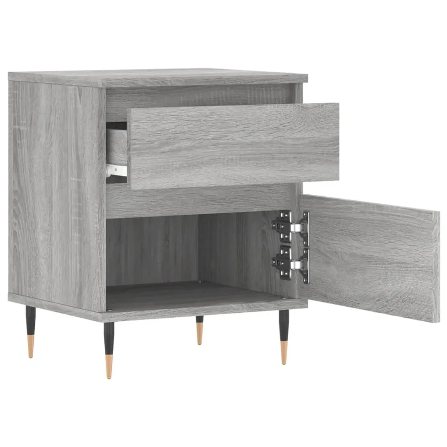 Table de chevet sonoma gris 40x35x50 cm bois d’ingénierie - 4