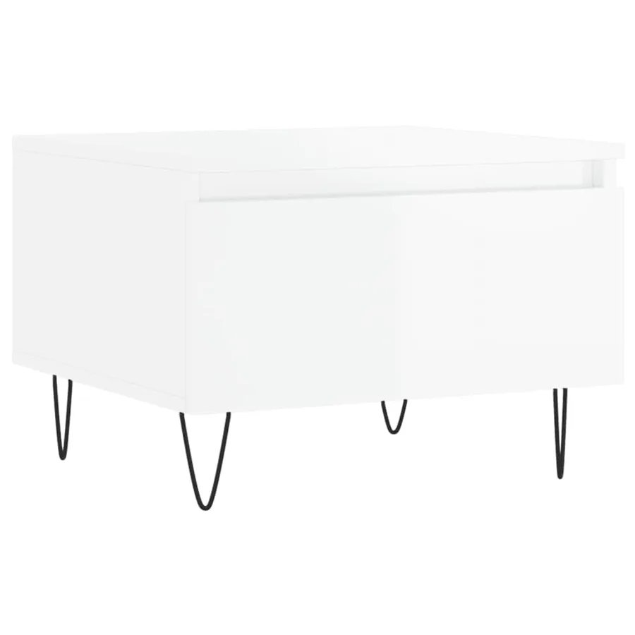 Tables basses 2 pcs blanc brillant 50x46x35cm bois d'ingénierie - 5