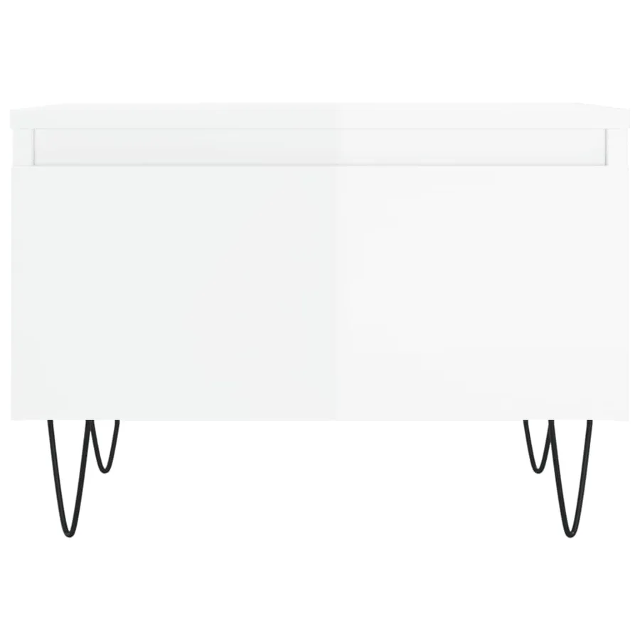 Tables basses 2 pcs blanc brillant 50x46x35cm bois d'ingénierie - 6