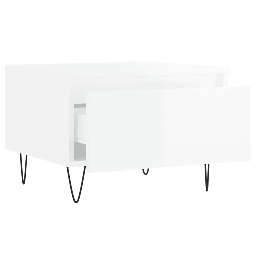 Tables basses 2 pcs blanc brillant 50x46x35cm bois d'ingénierie - 7