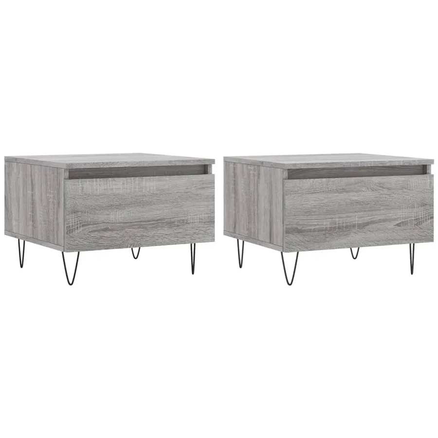 Tables basses 2 pcs sonoma gris 50x46x35 cm bois d'ingénierie - 2