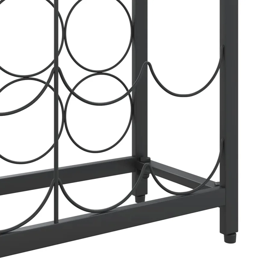 Casier à bouteilles de 95 bouteilles noir 54x18x200cm fer forgé - 6