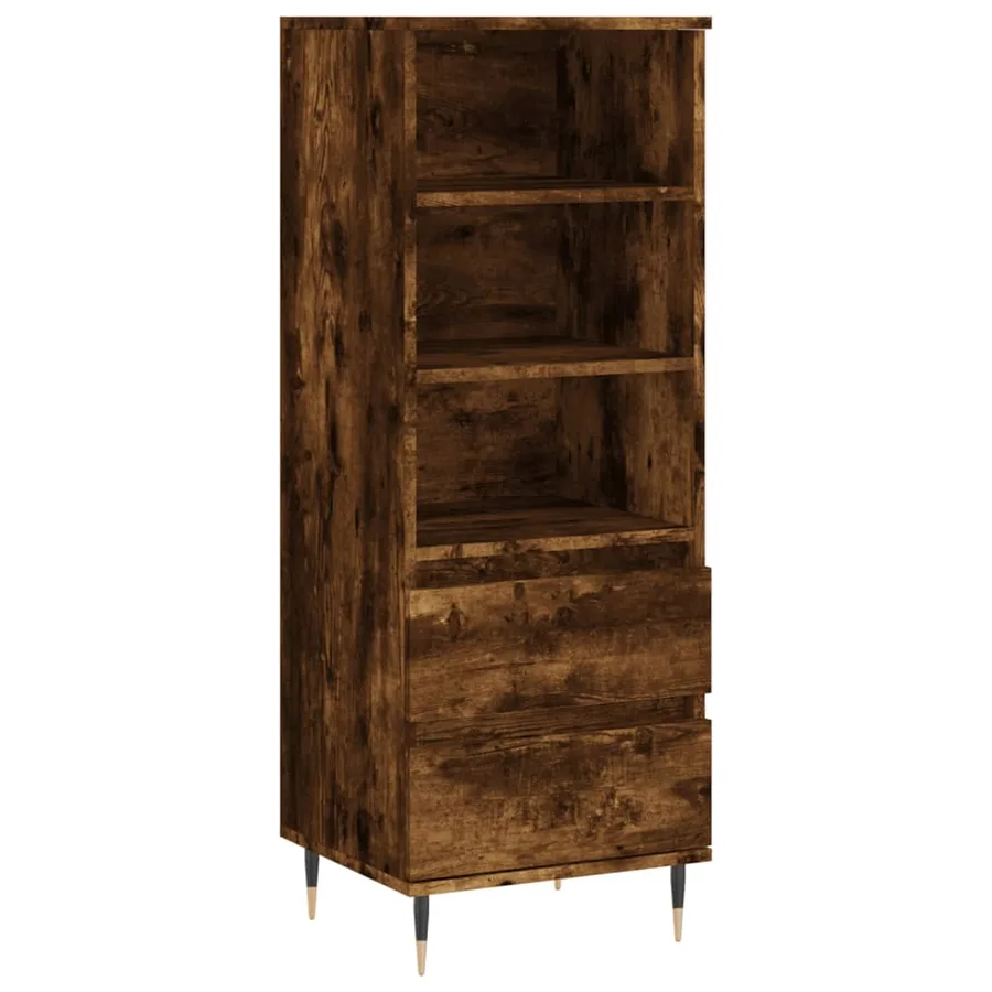 Buffet haut Chêne fumé 40x36x110 cm Bois d'ingénierie - 2