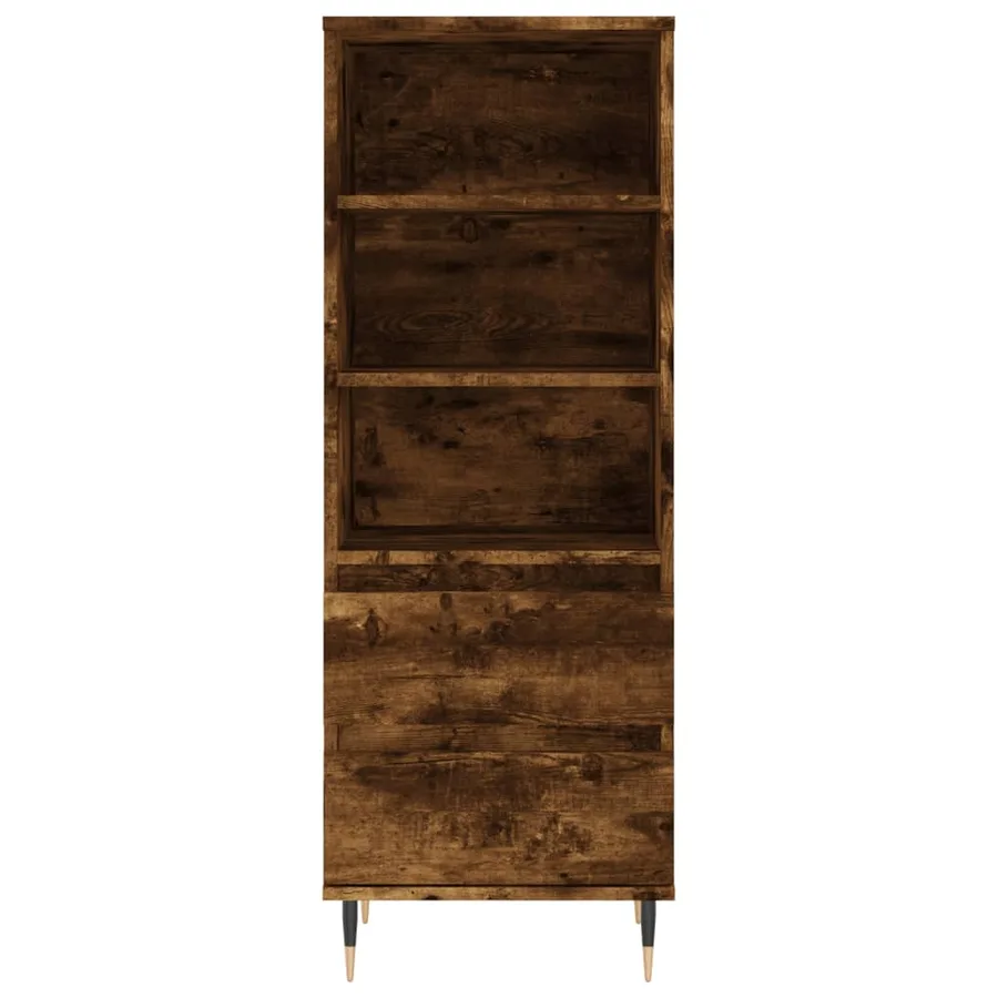Buffet haut Chêne fumé 40x36x110 cm Bois d'ingénierie - 5